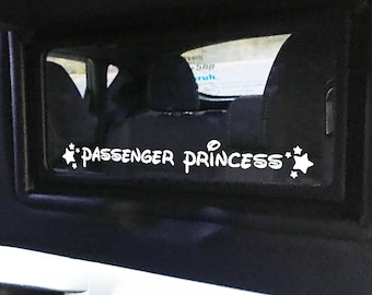 Princess Passenger Car Decal, Mirror/Visor Sticker