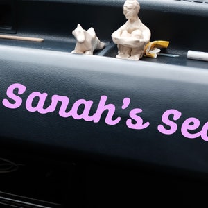 Wife Girlfriends Seat Name Decal, wife seat decal, girlfriends seat, girlfriends spot,personalized name,Relationship Vinyl