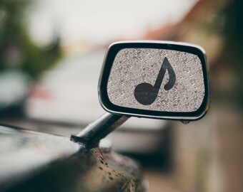 Music Note Car Mirror Decal, Anti-Fog Water Peeker (2 Stickers)