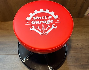 Custom Mechanic stool, Car Guy, Father’s Day, Custom Garage Gift, Mechanic Seat, Mechanic Tool, Car Guy Gift