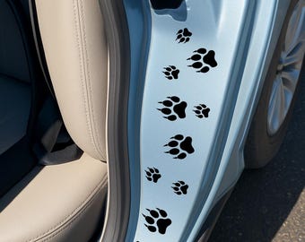 Tiger Paw Prints Door Panel Car Decal - Bold Animal Print Vinyl Sticker for Cars