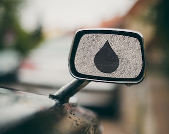 Teardrop Car Mirror Decal: Hydrophobic Anti-Fog Film