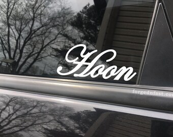 Hoon Car Decal, Funny Bumper Sticker, Truck Window