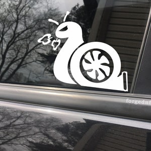 Turbo snail funny car sticker decal, car decal, bumper sticker