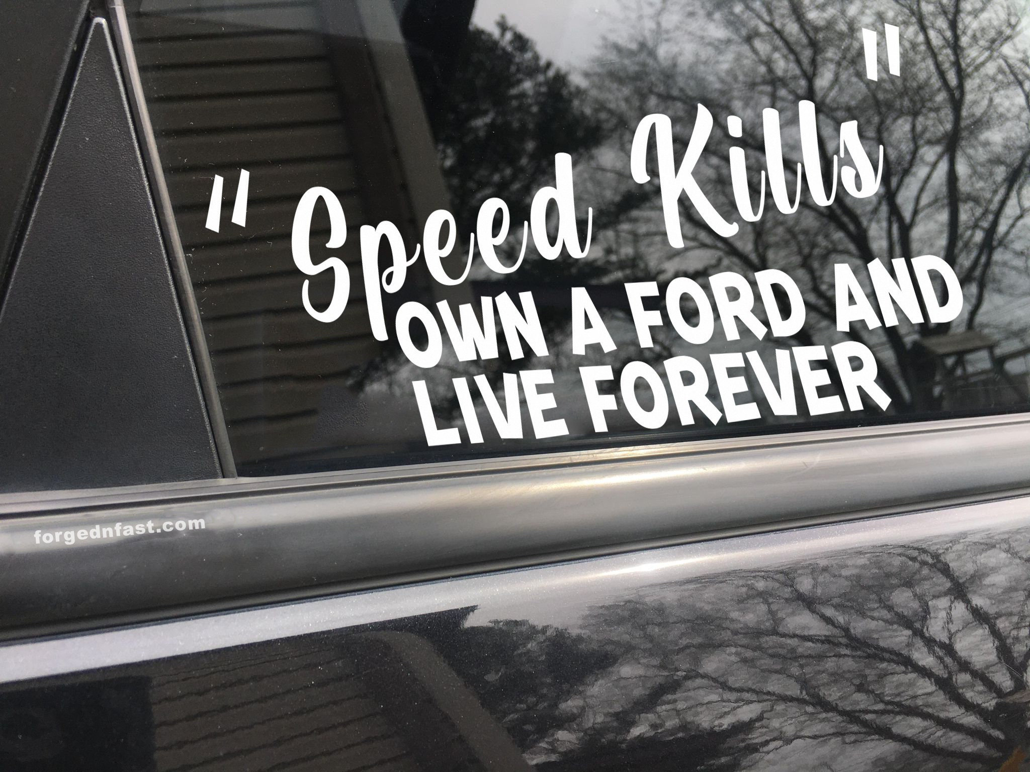 Buy Speed Kills Own a Ford and Live Forever Car Decal Bumper