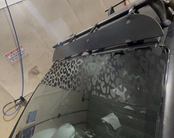 Banner de tiras solares para ventana con estampado de guepardo - Vinilo troquelado Oracal 651 para coche