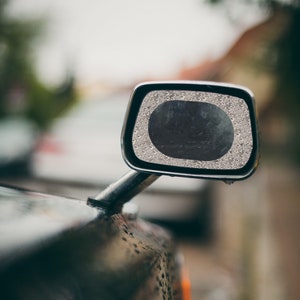 Oval Mirror Peeker: Hydrophobic Rain & Fog Film | Sleek Car Window Decal | Visibility and Style Enhancer Mirror Shapes, Oval Shape, Anti Fog