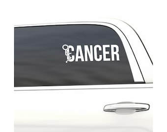 F Cancer Vinyl Car Decal, Inspirational Sticker