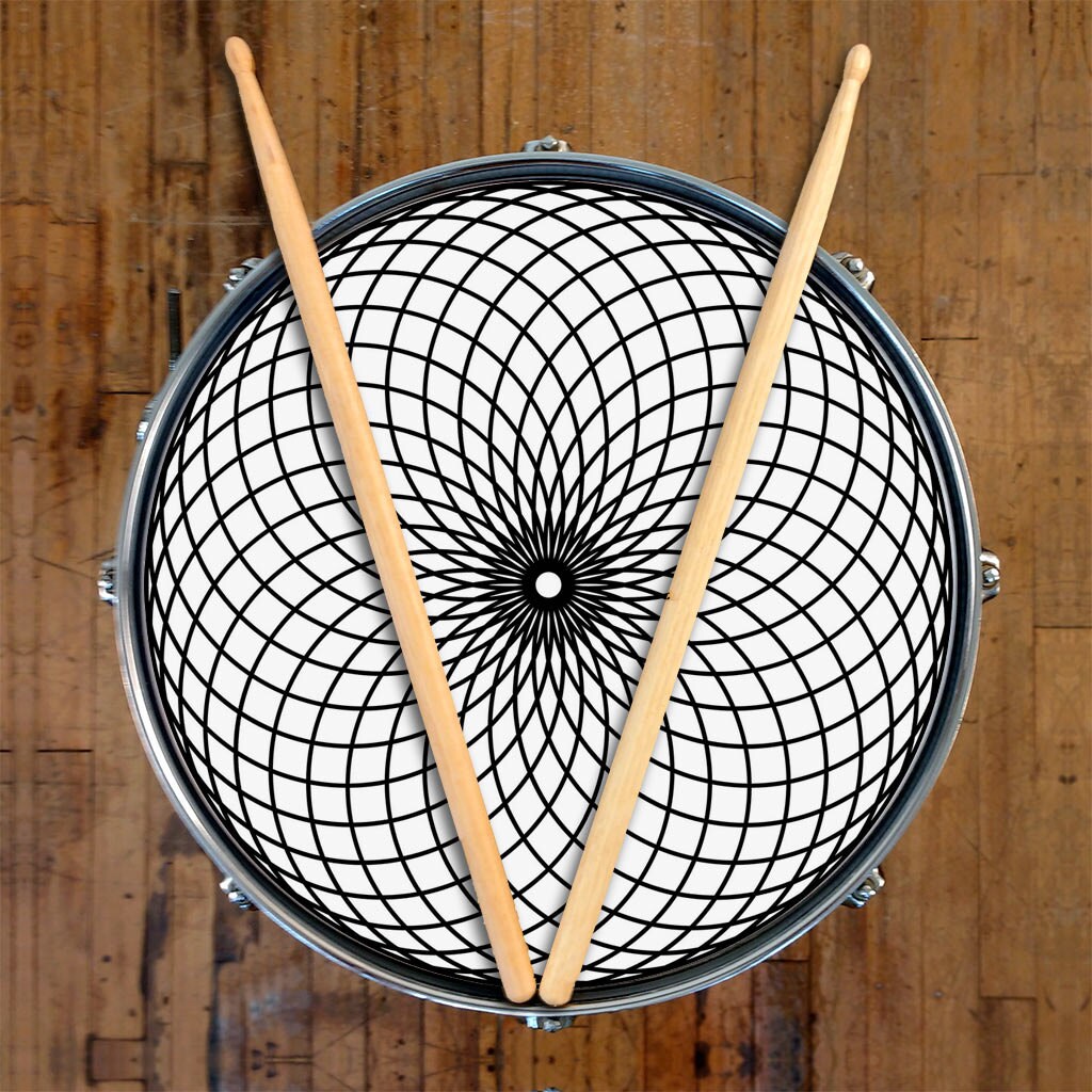 Drum SKIN for Bass Snare and Tom Drums. Geometric Black and Etsy