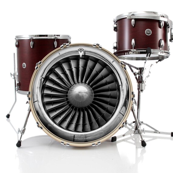 Turbine Graphic Drum Skin For Bass Snare And Tom Drums Design Etsy