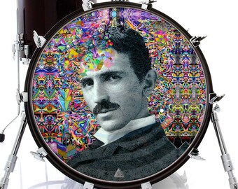 Nikola Tesla Graphic Drum Skin