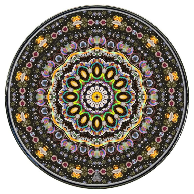 Magic Mandala Graphic Drum Skin on drum head, mandala art