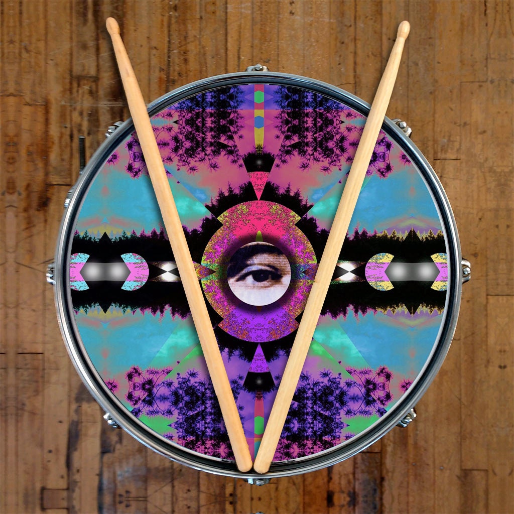 Visionary Drum SKIN for Bass Snare and Tom Drums. Eye Etsy