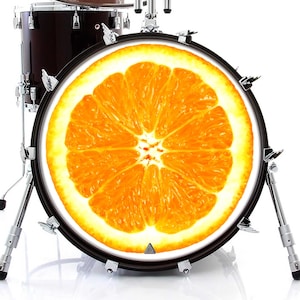 Orange Graphic Drum Skin