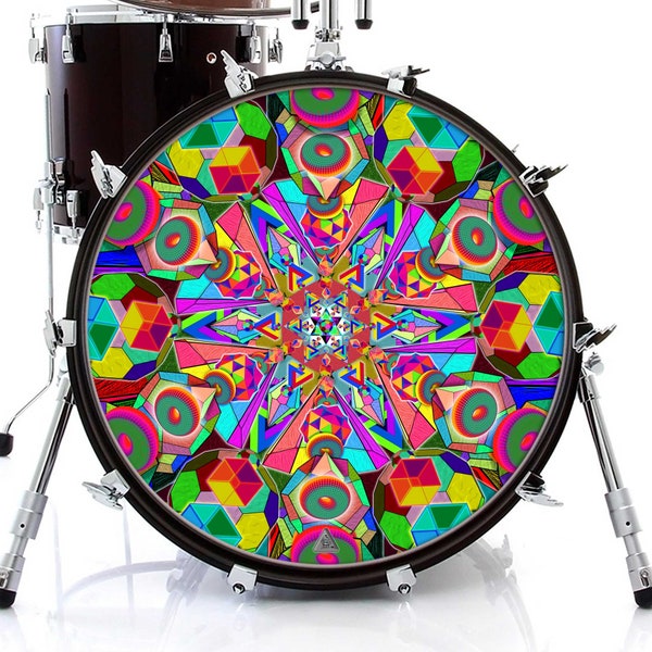 Hyper Geometric Graphic Drum Skin