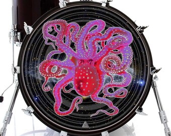 Space Octopus Graphic Drum Skin