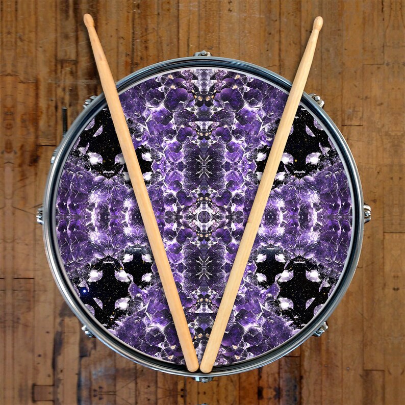 Graphic Drum SKIN for Bass Snare and Tom Drums. Amethyst Etsy