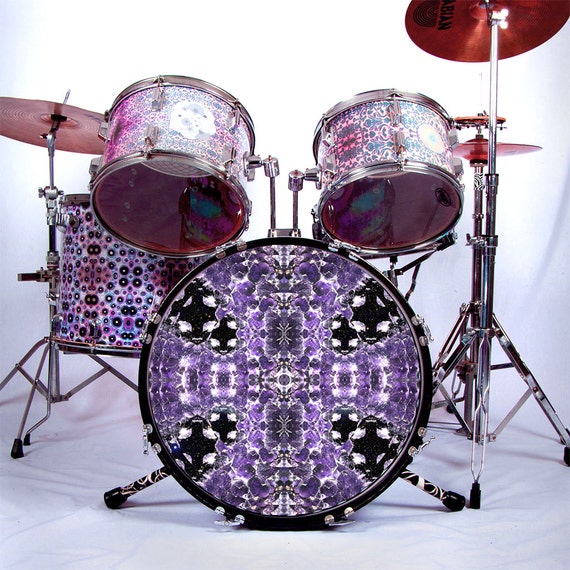 Graphic Drum SKIN for Bass Snare and Tom Drums. Amethyst Etsy