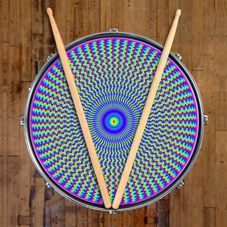 Psychedelic Drum SKIN for Bass Snare and Tom Drums. Geometric Etsy