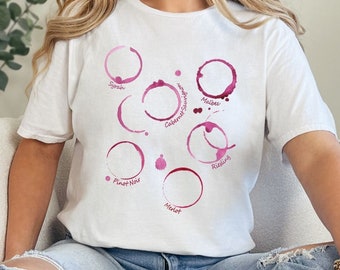 Wine Stain T-Shirt for Wine Lovers Girls Night Wine Tasting Unique Wine Theme Shirt for Women Wine Enthusiast Tee Wine Tasting Apparel