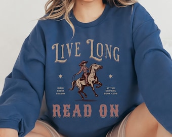 Western Cowgirl Bookish Crewneck, Cowboy Romance Reader Gift, Western Book Club Lover, Country Bookish Sweatshirt, Gift for Her