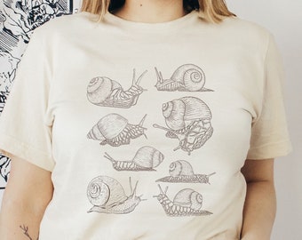 Snail Shirt, Snail Lover Gift, Gardening Shirt, Snail Tee Gardener Gift, Cottagecore Tshirt