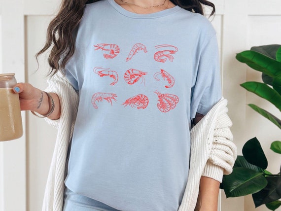Shrimp Tshirt, Funny Marine Life Shirt, Weirdcore Ocean Tee, Shrimpteresting Gift for Fisherman, Unique Shrimp Shirt, Quirky Shrimp Clothing