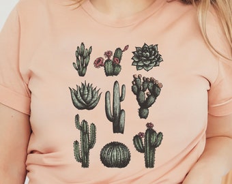 Cactus Shirt, Desert Cactus Shirt, Arizona Cacti Tshirt, Vintage Cacti, Desert Adventurer Tee, Desert Camping Shirt, Botanical Cacti Tshirt