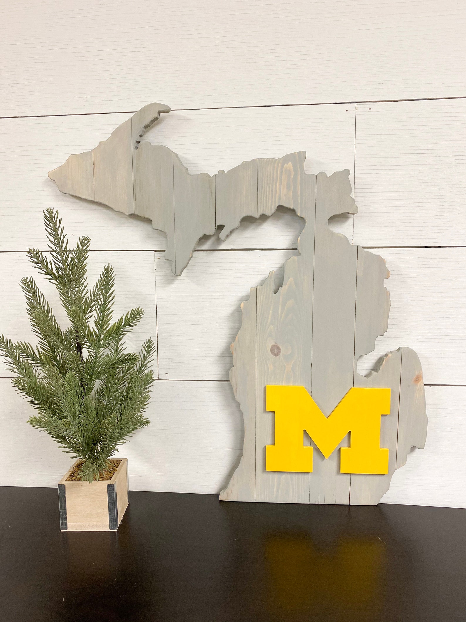 Michigan State wood wall decor handmade can be made custom for Etsy