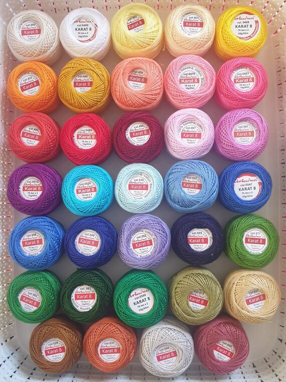 Ariadna Cotton Embroidery Crochet size 8 thread 100/% Cotton ball yarn 10g 65m