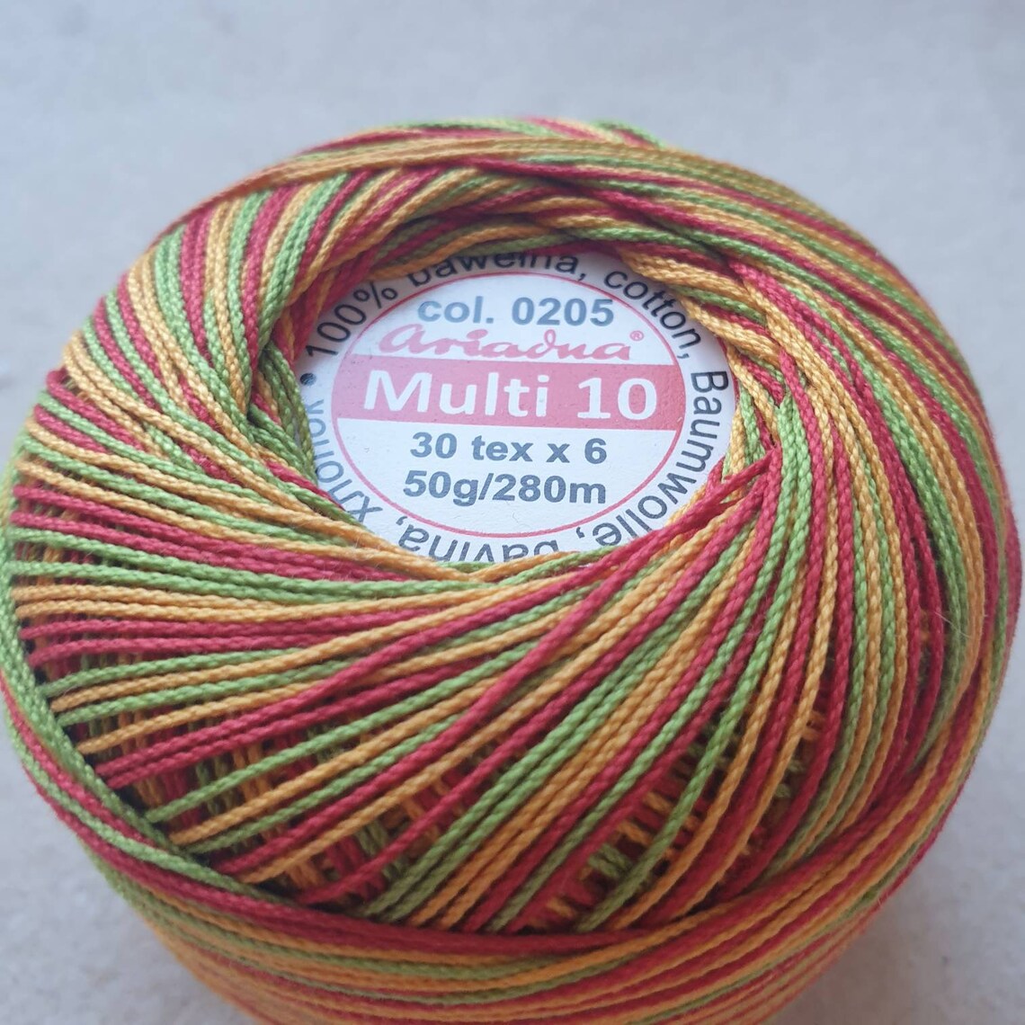 Crochet thread Cotton Multi 10 50g above 280m.Embroidery . Etsy