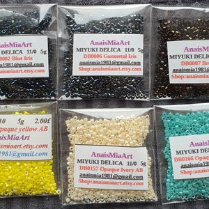 Miyuki Delica 11, Seed beads   5g , DB0001 to DB0199