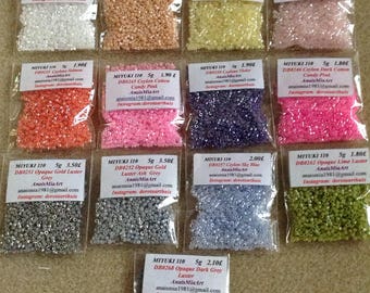 Miyuki Delica 11 5g, seed beads DB0200 to DB0299