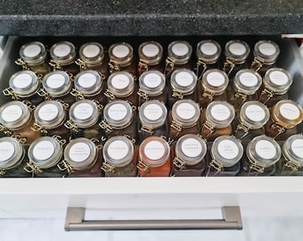 Personalised Vinyl Spice & Herb Jar Labels – Custom Waterproof Kitchen Organisation, Custom Text, Ideal Gift