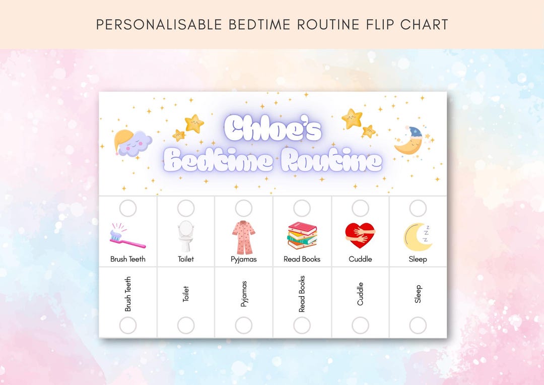 Personalised Bedtime Routine Chart Personalized Kids Bedtime Routine Chart: Custom Sleep Schedule ...