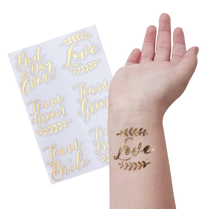 Rose Gold Temporary Wedding Tattoos mixed Pack Etsy