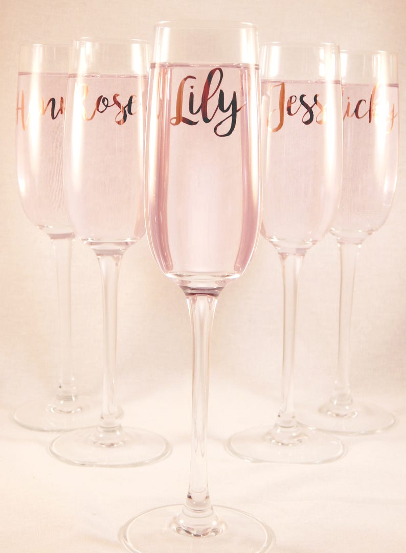 Personalised Horizontal Name Premium Champagne Flute Etsy