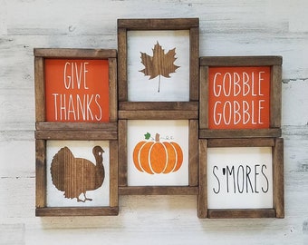 Fall Sign Collection - Fall Wall Decor - Farmhouse Signs - Mini Wood Framed Signs - Farmhouse Decor - Thanksgiving - Thanksgiving decor