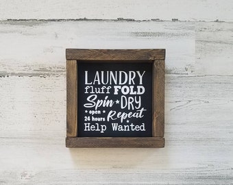 Fluff and Fold Laundry Sign - Funny Laundry Sign - Laundry Room Wall Decor - Farmhouse Laundry Decor - Laundry Shelf Decor - Gift for Mom