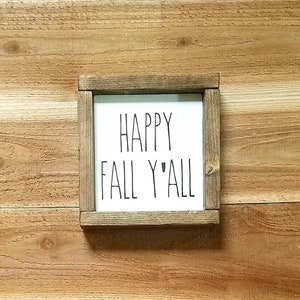 Happy Fall Y&#39;all sign - Fall Sign - Fall Decor - Farmhouse Decor - Farmhouse Sign - Wood Sign - Home Decor - Rae Dunn Inspired Decor - Hello