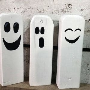 3 Reclaimed Wooden Ghosts | Reclaimed Rustic Wooden Ghosts | Rustic Halloween Decor | Fall Decor