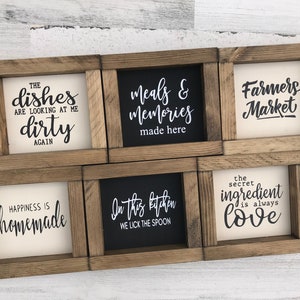 Coleção de Mini Placas de Cozinha - Decoração de Parede de Cozinha - Placas de Cozinha Rústicas - Placas de Cozinha Engraçadas - Decoração de Parede de Jantar - Decoração de Cozinha de Fazenda