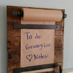 Rustic Memo Board Paper Included-Reclaimed Wood Memo Board-Message Board-Farmhouse Memo Board-To Do List Kitchen Organizer image 3