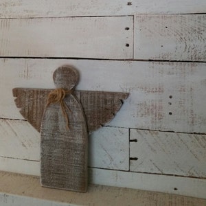 Rustic Wooden Angel-Reclaimed Wooden Angel-Pallet Wood Angel-Christmas Tree Topper-Christmas Angel Ornament-Angel Wall Hanger-Stocking