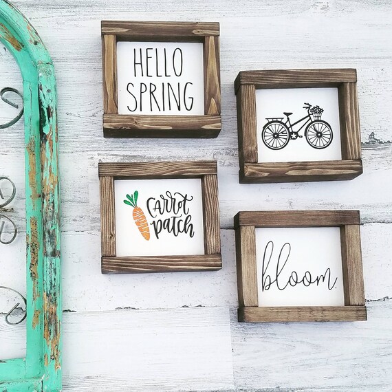 The Spring Collection | Hello Spring Sign | Fresh Cut Flowers Sign | Bloom Sign | Bicycle Sign | Welcome Spring | Spring Decor | Flower Bask