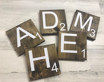 Large Scrabble Tiles | Scrabble Letters | Wood Tiles| Word Tiles | Wall Tiles | Scrabble Tile Wall Art | Scrabble Wall Art