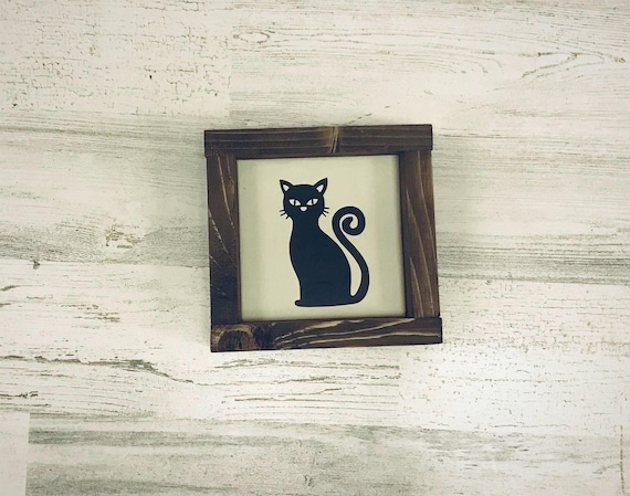 Black Cat, Halloween Black Cat, Rustic Halloween Decor, Fall Decor, Spooky, Tier Tray