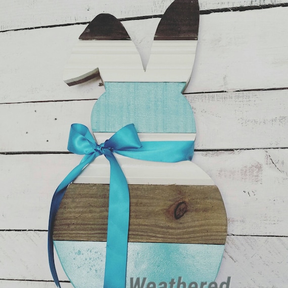 Easter Decor-Spring Decor-Wooden Bunny-Wooden Easter Bunny-Rustic Decor-Reclaimed Wood Bunny-Bunny Wall Hanger-Bunny Door Hanger- Farmhouse