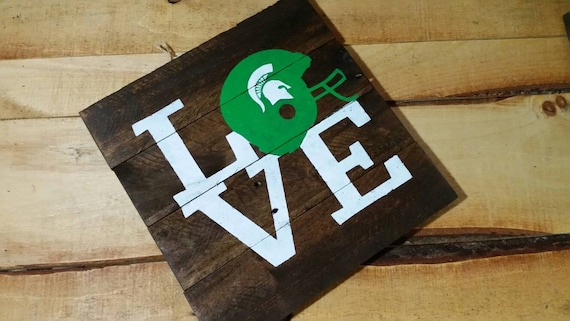 Michigan State Football Sign | Officially Licensed Product #8115 | MSU Decor | Spartan Sign | MI Sign | Farmhouse Decor | Michigan State