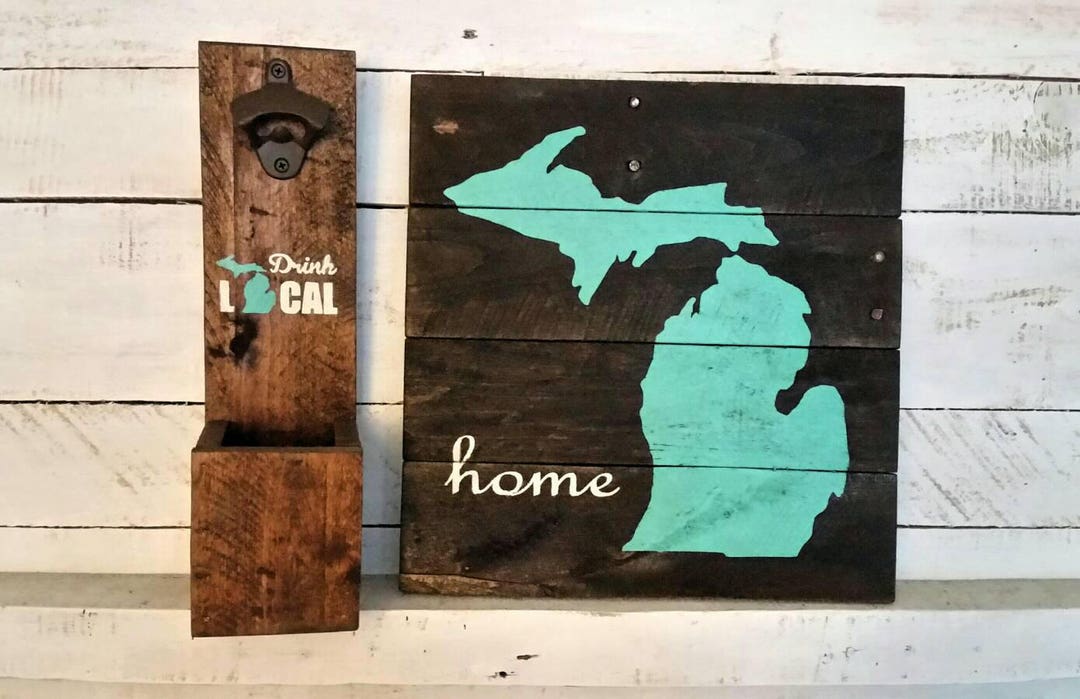 Michigan Home Wood Sign Michigan michigan Decor Farmhouse Decor Home